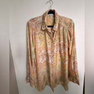 Rose & Olive Multicolor Paisley Boho Eclectic Shirt